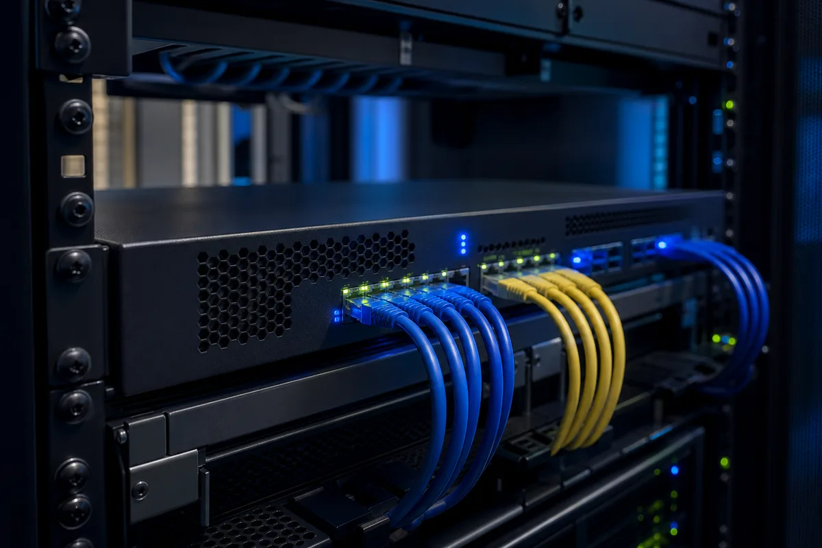 Pare-feu et équipements de sécurité réseau dans une baie informatique